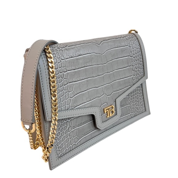 Teddy Blake Cro  Embossed Grey Crossbody Shoulder Bag - Picture 6 of 11